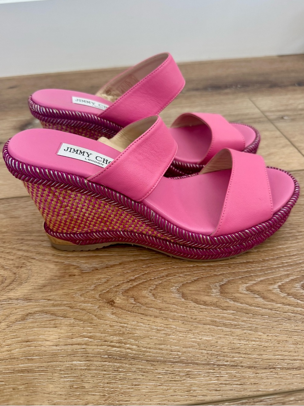 Jimmy Choo Parker 100 Peony Pink Wedges 38